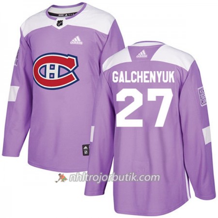 Män Ishockey Montreal Canadiens Tröja Alex Galchenyuk 27 Adidas 2017-2018 Lila Fights Cancer Practice Authentic